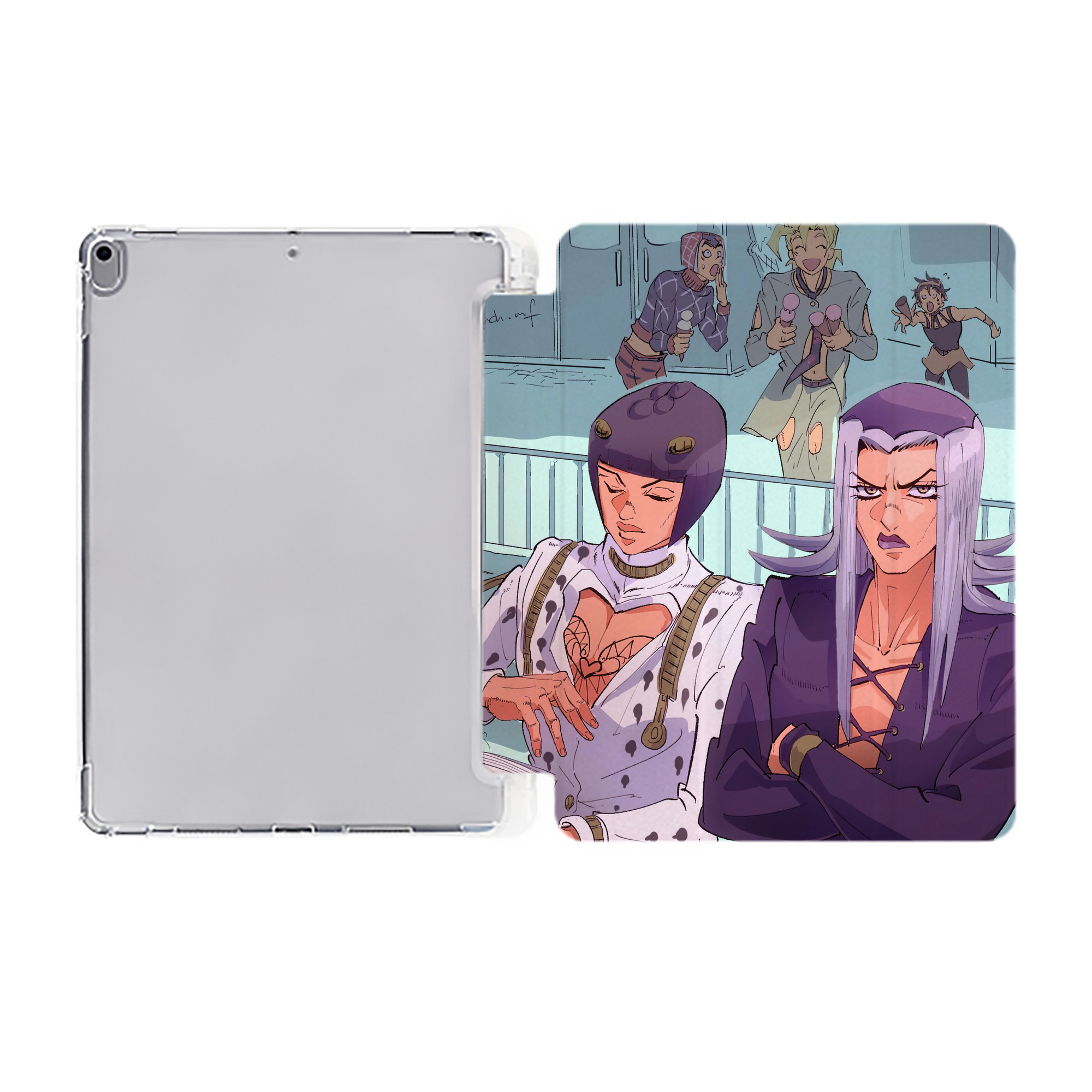 （画像用） ジョジョの奇妙な冒険 JoJo's Bizarre Adventure IPad ケース ペン収納付き 三つ折りスタンド PUレザー×シリコン 対応機種9.5/10.5/10.9インチ